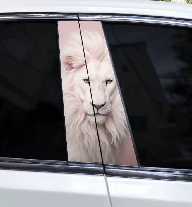 Personalized Universal Warrior Lion Car Window Sticker Self-Adhesive B-Pillar Body Accessories Decoration Vinyl Wrap for Cars