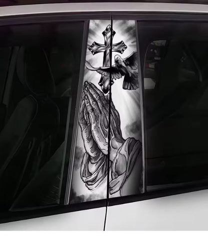 Faith on Every Mile B-Pillar Vinyl Stickers (2-Pack)