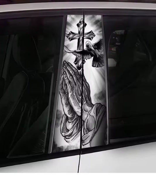 Faith on Every Mile B-Pillar Vinyl Stickers (2-Pack)