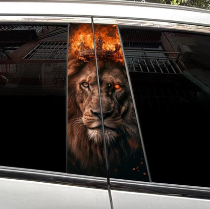 Personalized Universal Warrior Lion Car Window Sticker Self-Adhesive B-Pillar Body Accessories Decoration Vinyl Wrap for Cars