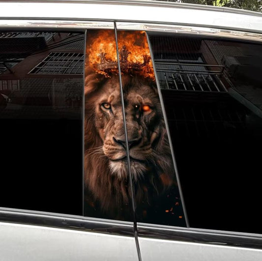 Personalized Universal Warrior Lion Car Window Sticker Self-Adhesive B-Pillar Body Accessories Decoration Vinyl Wrap for Cars