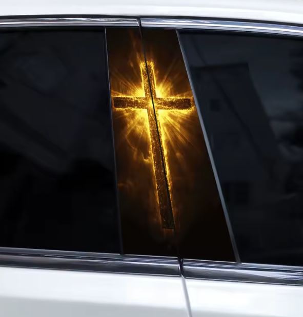 Faith on Every Mile B-Pillar Vinyl Stickers (2-Pack)