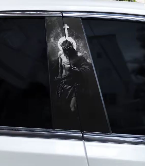 Faith on Every Mile B-Pillar Vinyl Stickers (2-Pack)