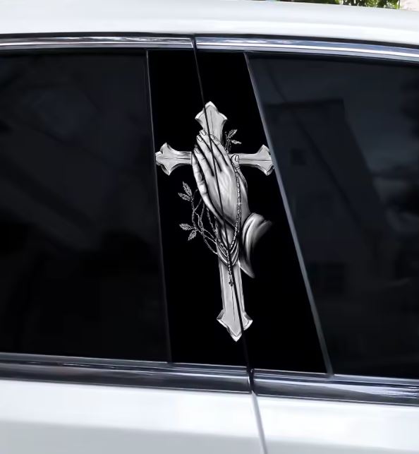 Faith on Every Mile B-Pillar Vinyl Stickers (2-Pack)