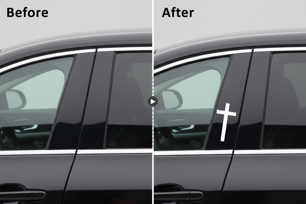 Before & After — Faith on Every Mile B-Pillar