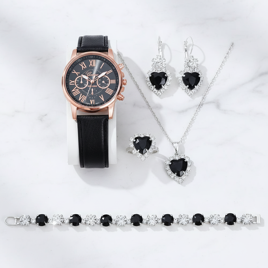5-piece Luxury Blue Crystal Set