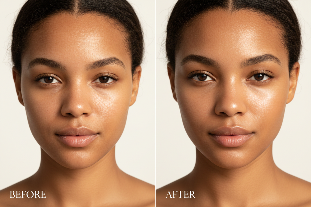 Colour Caress BB Cream Before & After