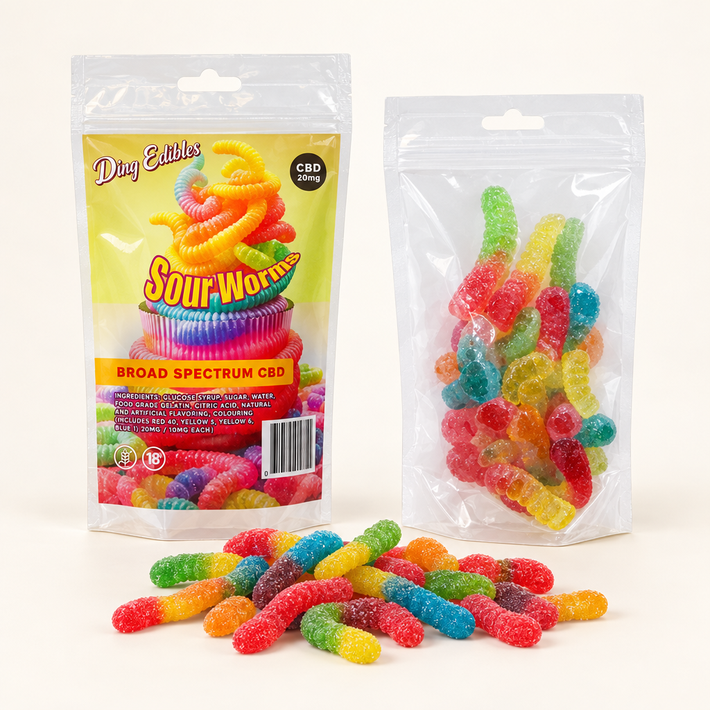 Gummies – Sour Worms 200mg CBD