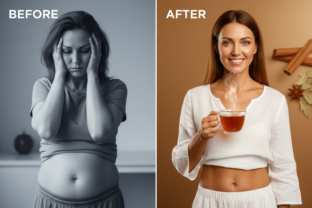 Rooibos & Cinnamon Before & After