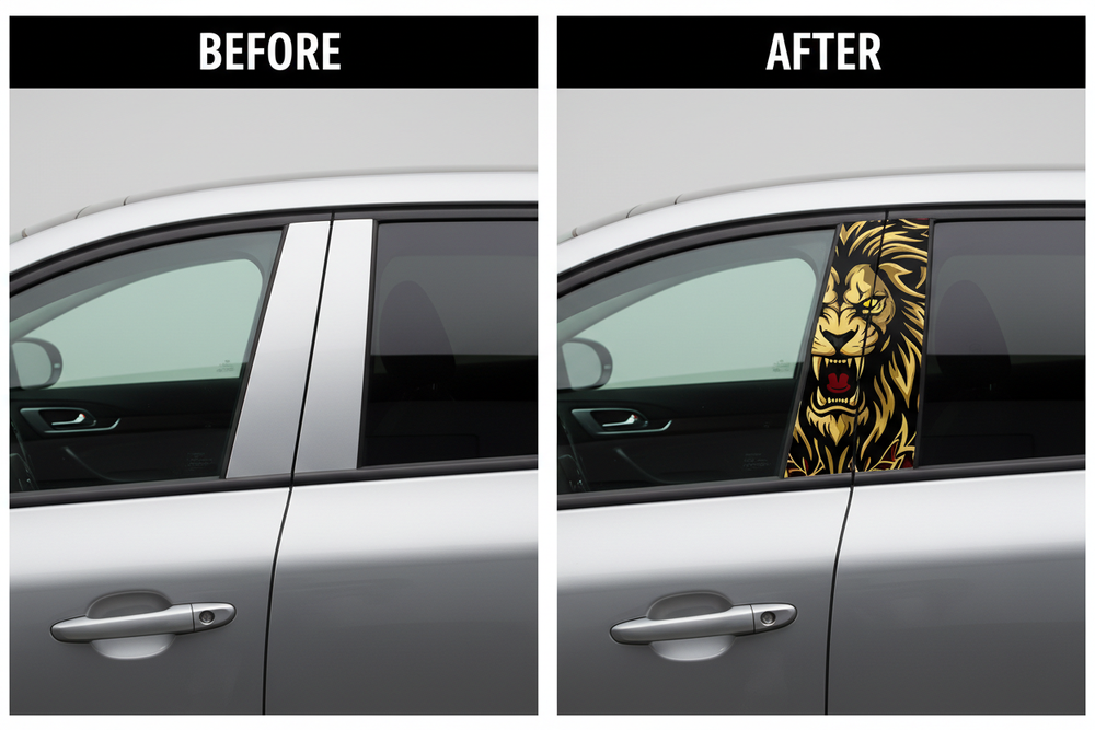Warrior Lion B-Pillar Before & After